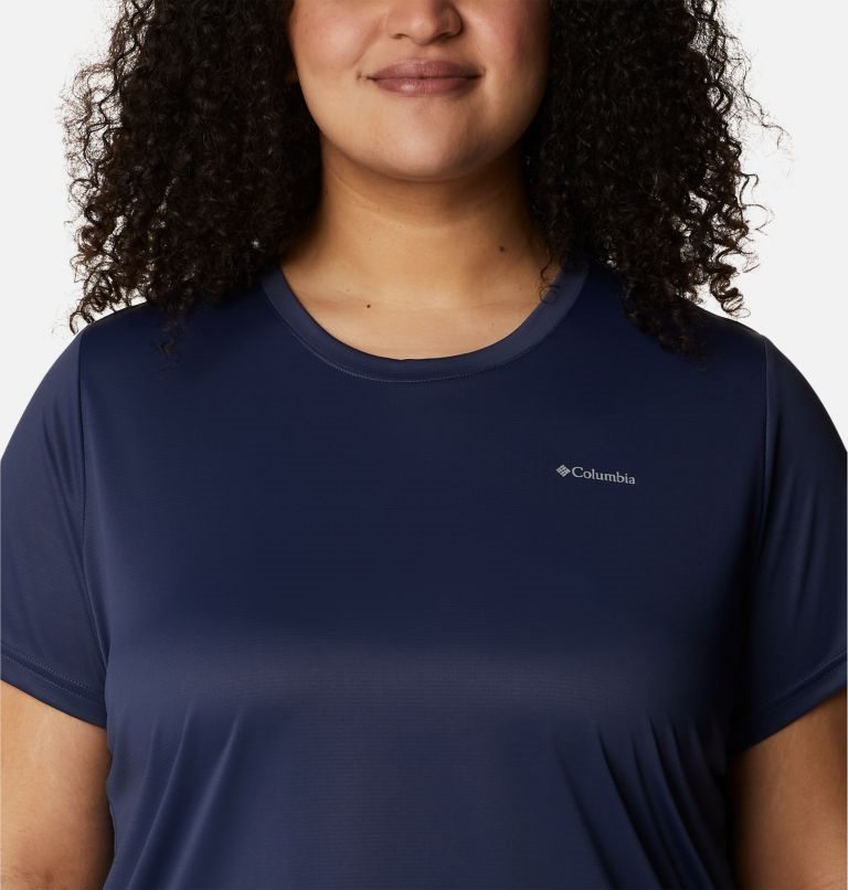 Tricouri Columbia Hike Scurte Sleeve Crew Dama Bleumarin | Plus Size TK1M098SA